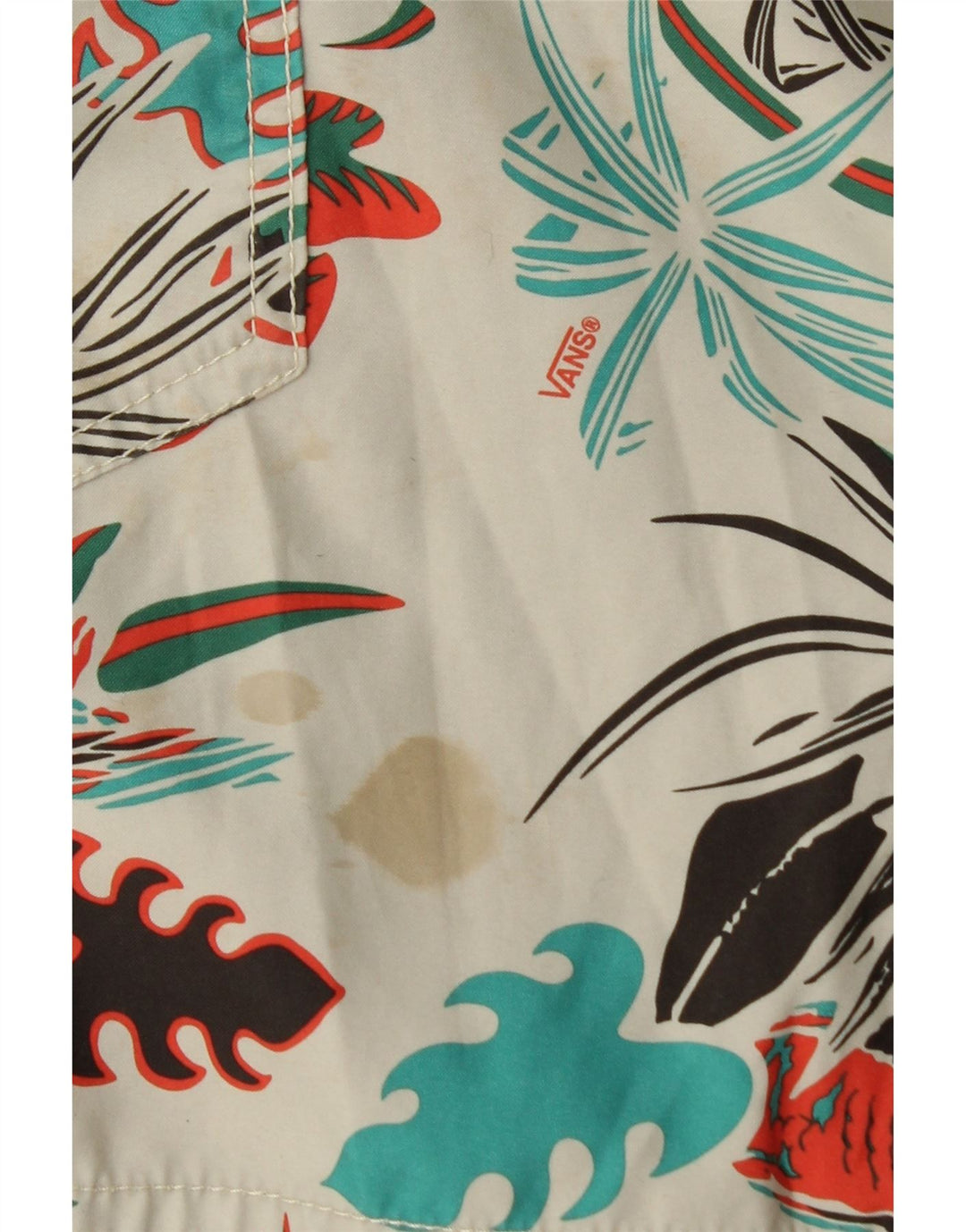 Pantaloncini da bagno da uomo Vans in poliestere floreale bianco medio