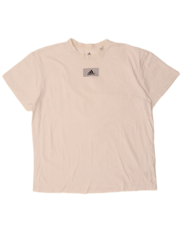 Maglietta Adidas da uomo Top Large in cotone bianco