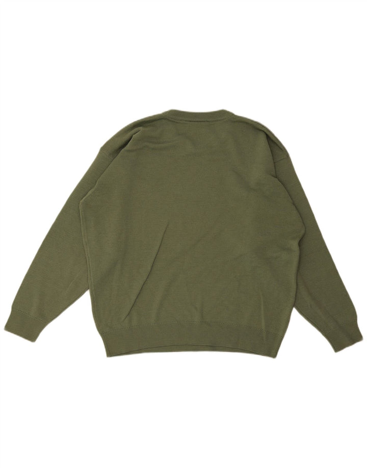 Maglione maglione girocollo da uomo Lacoste taglia 6 XL lana verde