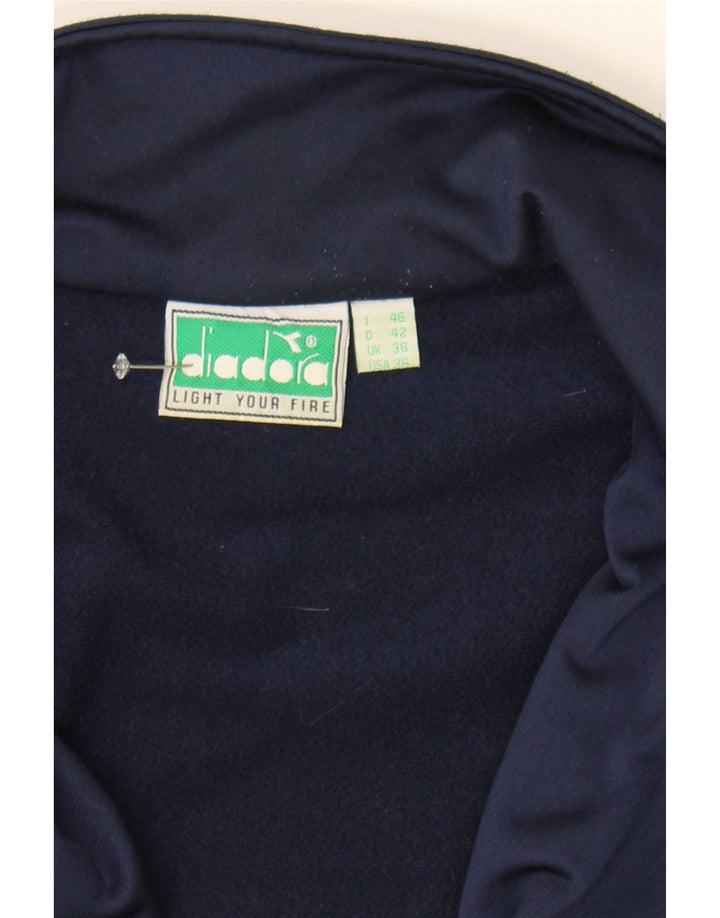 DIADORA Mens Tracksuit Top Jacket UK 36 Small Navy Blue Polyester Vintage Diadora and Second-Hand Diadora from Messina Hembry 
