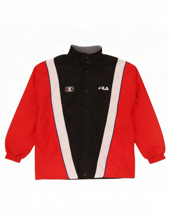 Fila Mens Graphic Reversible Tracksuit Top Jacket Medium Red Colourblock