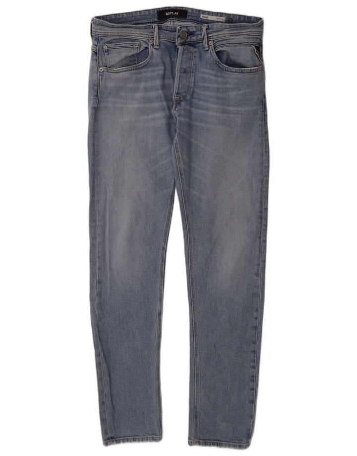 REPLAY Jeans slim regolari Willbi da uomo W32 L32 cotone blu