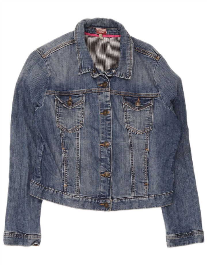 Giacca in denim corta da donna Joules UK 16 grande cotone blu