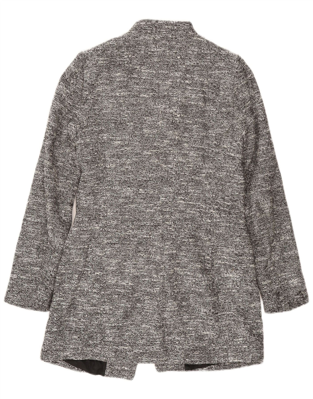 Giacca blazer lunga da donna Zara UK 12 Acetato chiazzato grigio medio
