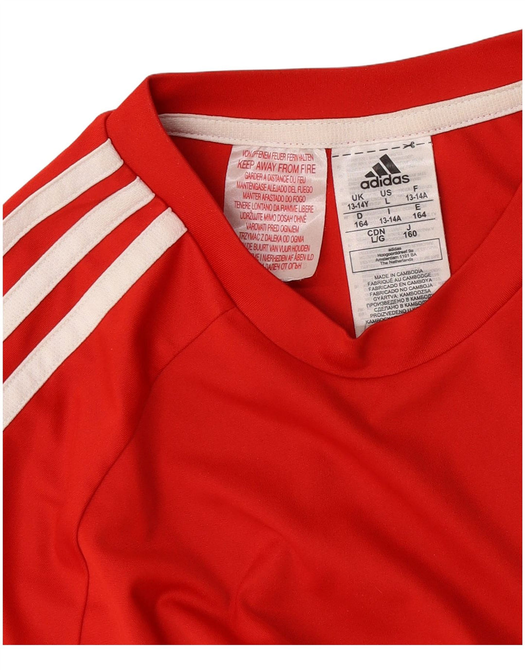 Maglietta Adidas Aeroready da bambino 13-14 anni in poliestere rosso