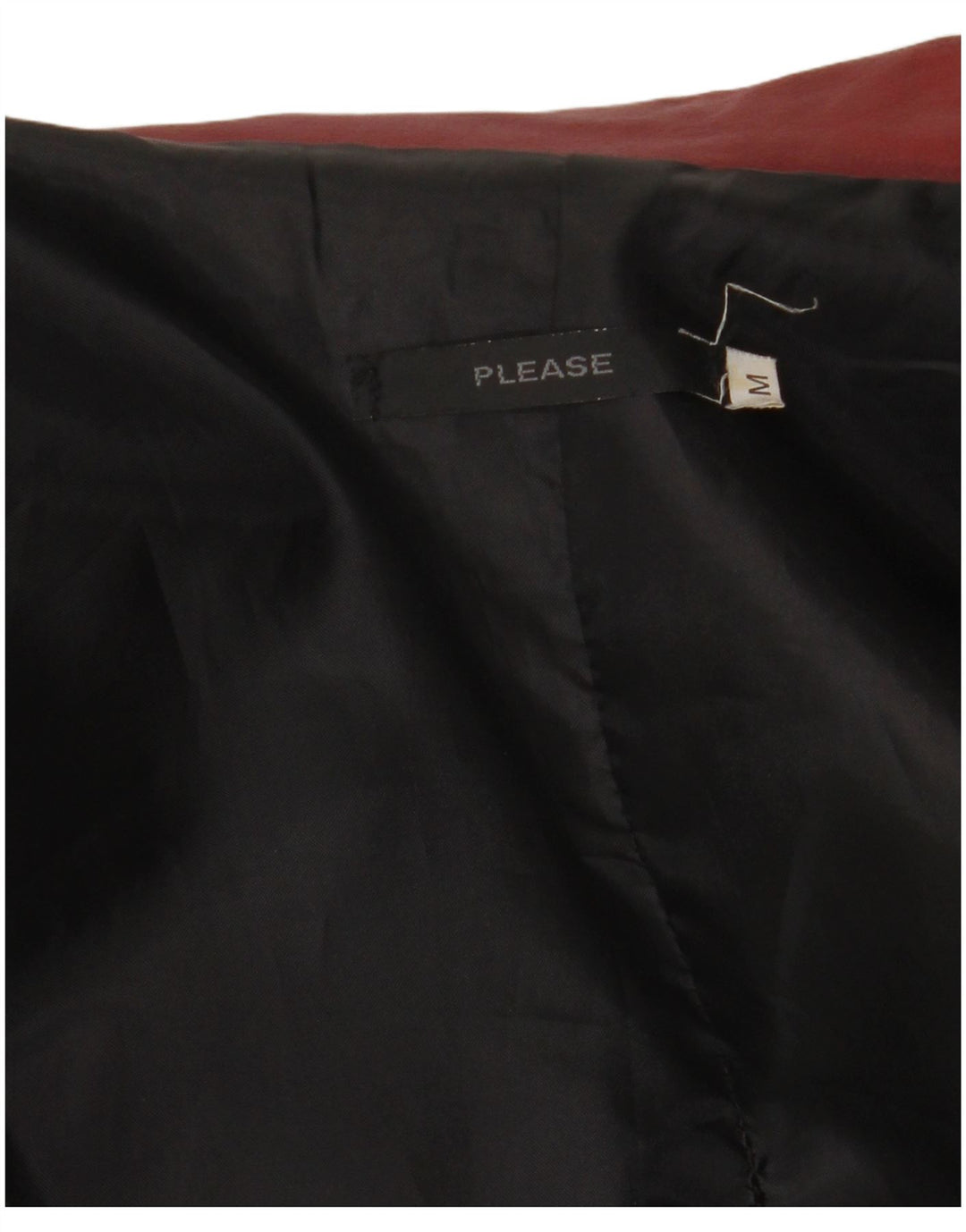 Per favore Giacca in pelle da donna UK 14 Borgogna media