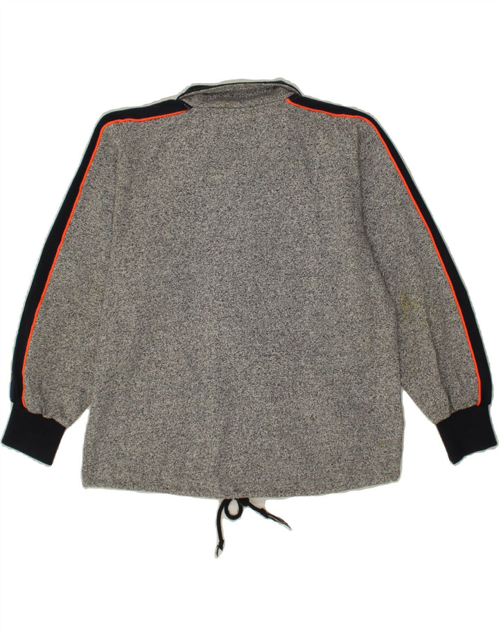 ASICS Boys Graphic Tracksuit Top Jacket 9-10 Years Grey Flecked Cotton Vintage Asics and Second-Hand Asics from Messina Hembry 