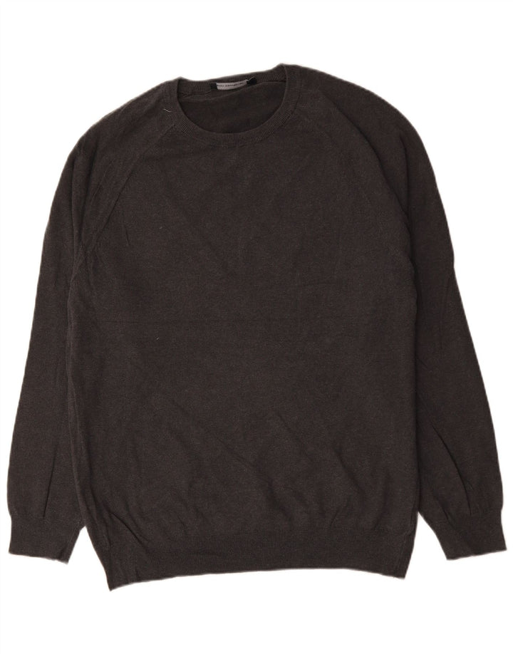 FRENCH CONNECTION Felpa da uomo Maglione grande cotone grigio