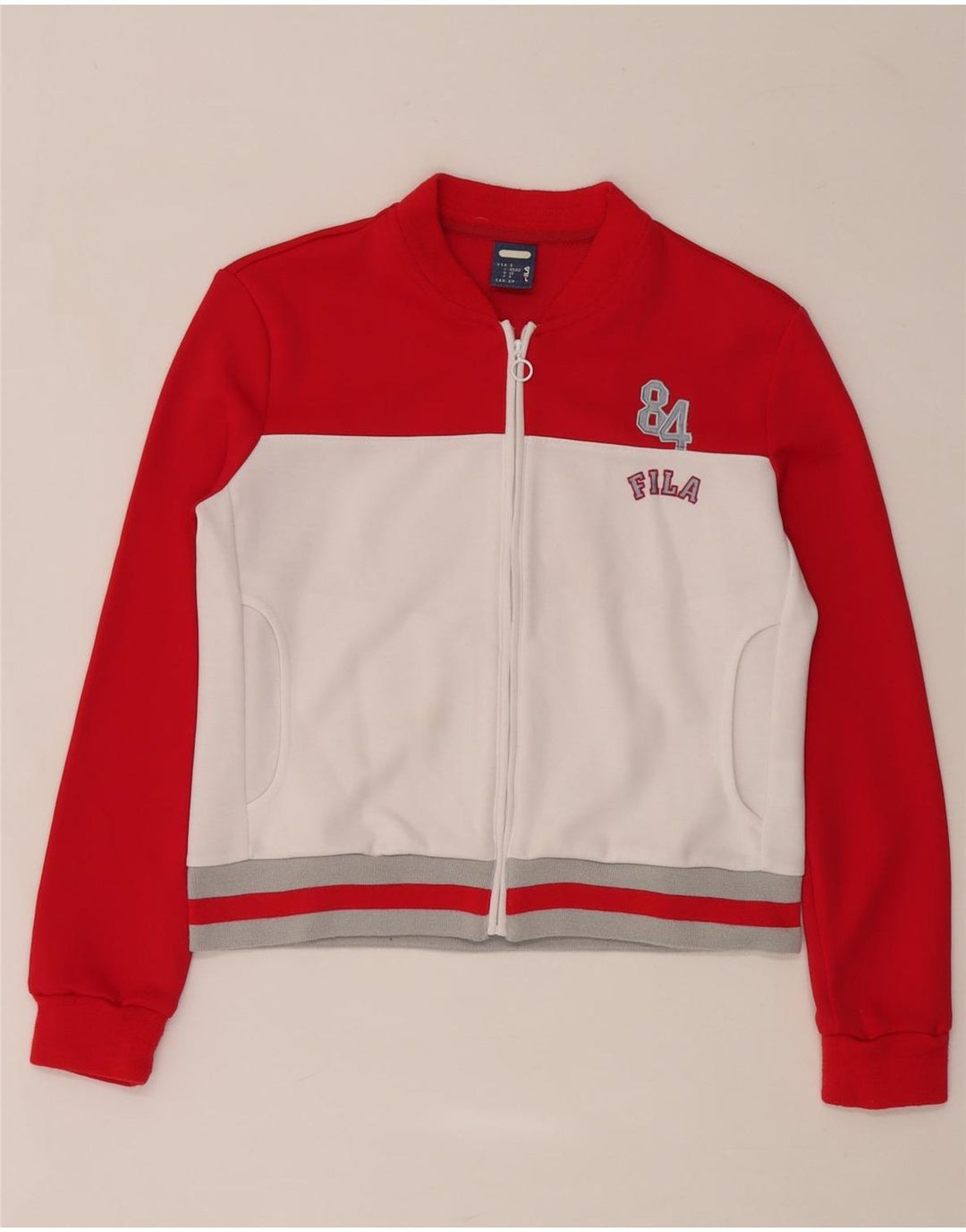 Giacca da ginnastica corta da donna Fila UK 10 Small Poliestere color block rosso