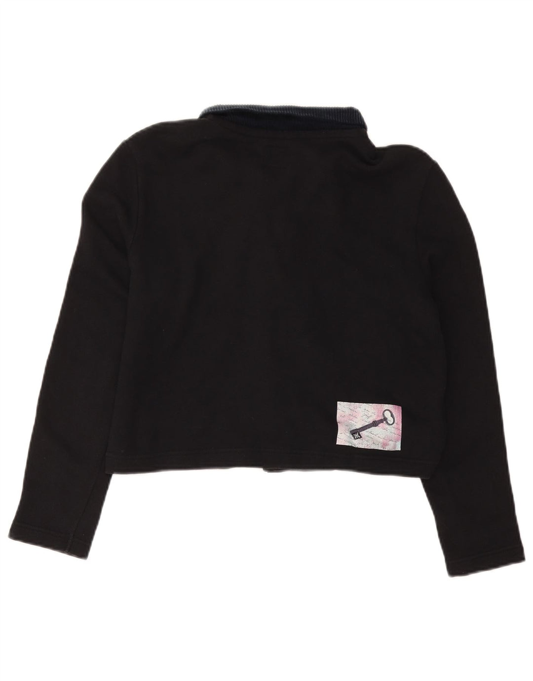 Polo corta grafica oversize da donna BENETTON UK 10 piccola nera