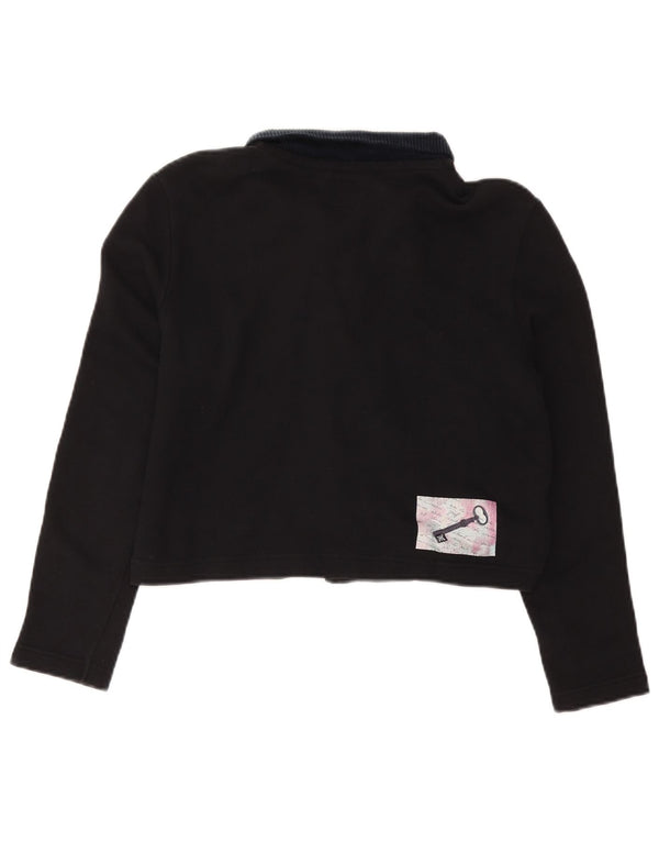 Polo corta grafica oversize da donna BENETTON UK 10 piccola nera