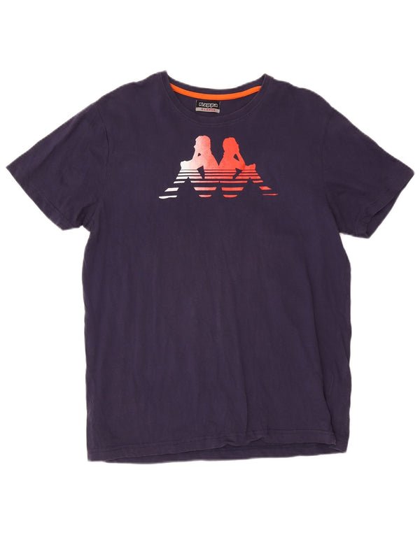 T-shirt grafica da uomo KAPPA Top XL in cotone blu navy