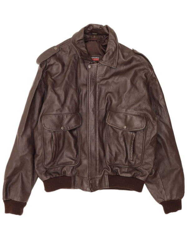 Bomb Boogie Giacca da aviatore da volo in pelle da uomo UK 42 XL Marrone
