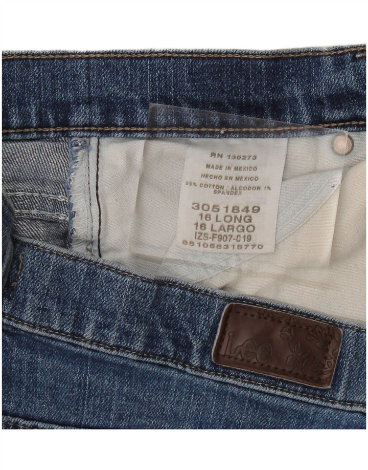 Jeans dritti rilassati da donna Lee US 16 2XL W36 L32 cotone blu