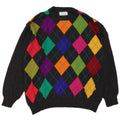 Maglione da uomo girocollo Benetton IT 50 grigio medio a rombi/diamante