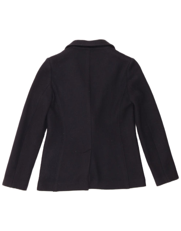JIGSAW Giacca blazer da donna a 1 bottone UK 8 piccola in lana vergine blu navy