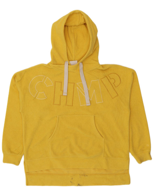 Maglione in pile con cappuccio grafico oversize da donna Champion UK 14 Giallo medio