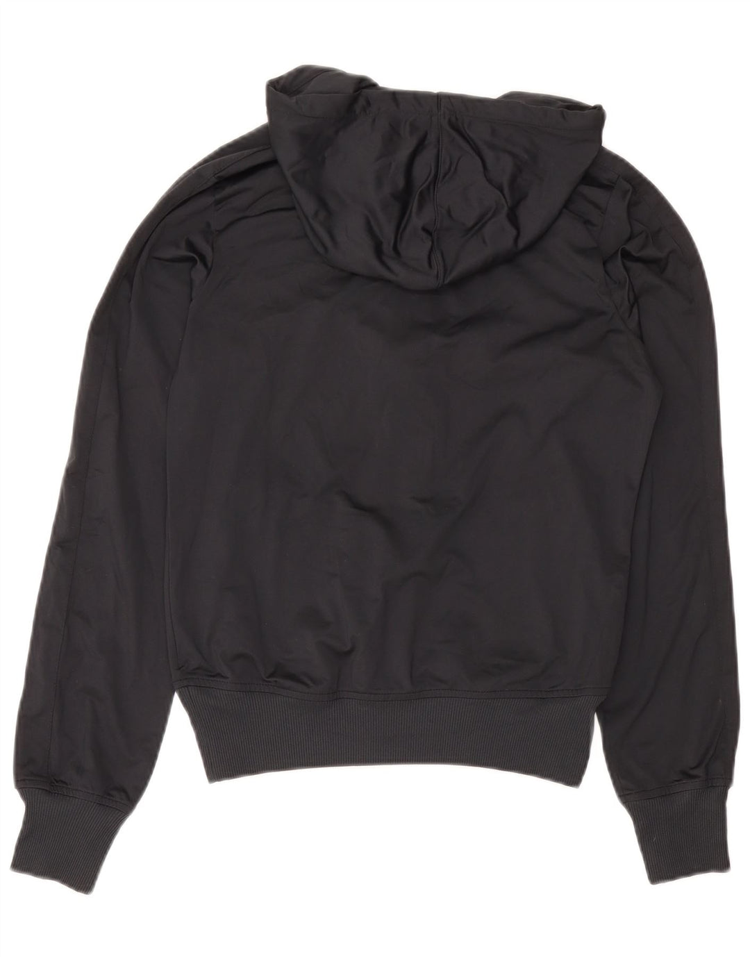 Felpa con cappuccio e zip da donna Nike UK 14 poliestere nero medio