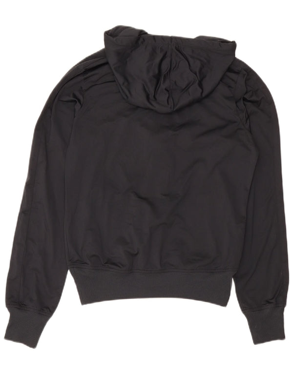 Felpa con cappuccio e zip da donna Nike UK 14 poliestere nero medio