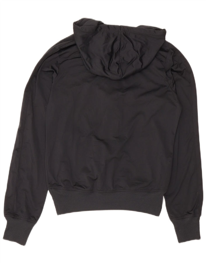 Felpa con cappuccio e zip da donna Nike UK 14 poliestere nero medio