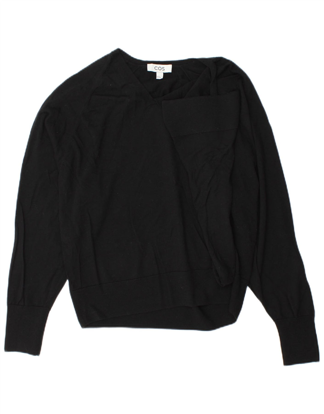 Maglione maglione oversize con scollo a V da donna Cos UK 6 XS Nero