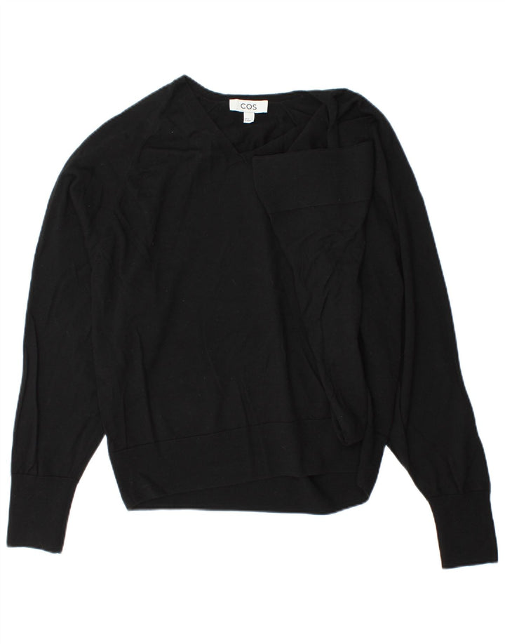 Maglione maglione oversize con scollo a V da donna Cos UK 6 XS Nero
