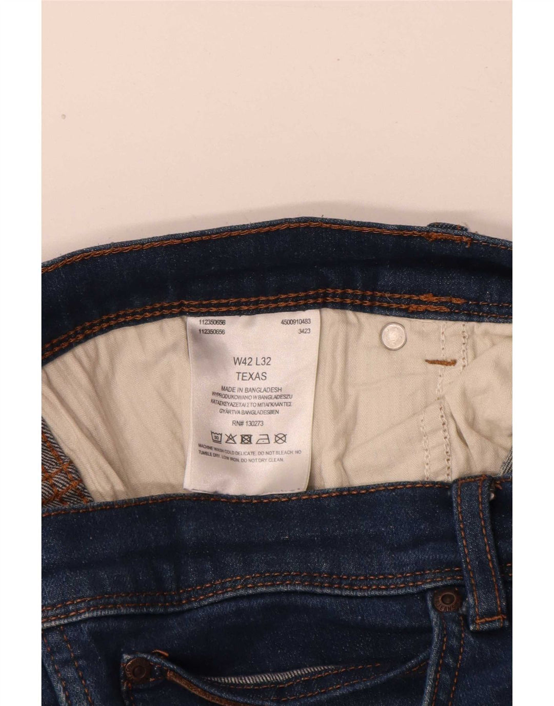 Jeans dritti da uomo Wrangler Texas W42 L30 cotone blu