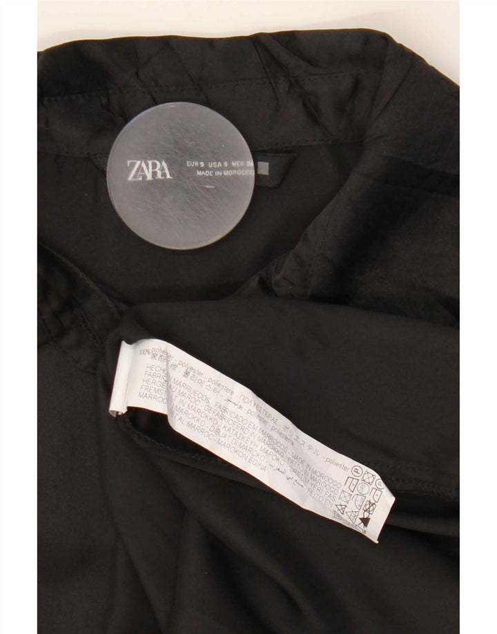 Camicetta camicia oversize da donna Zara UK 10 piccola poliestere nero