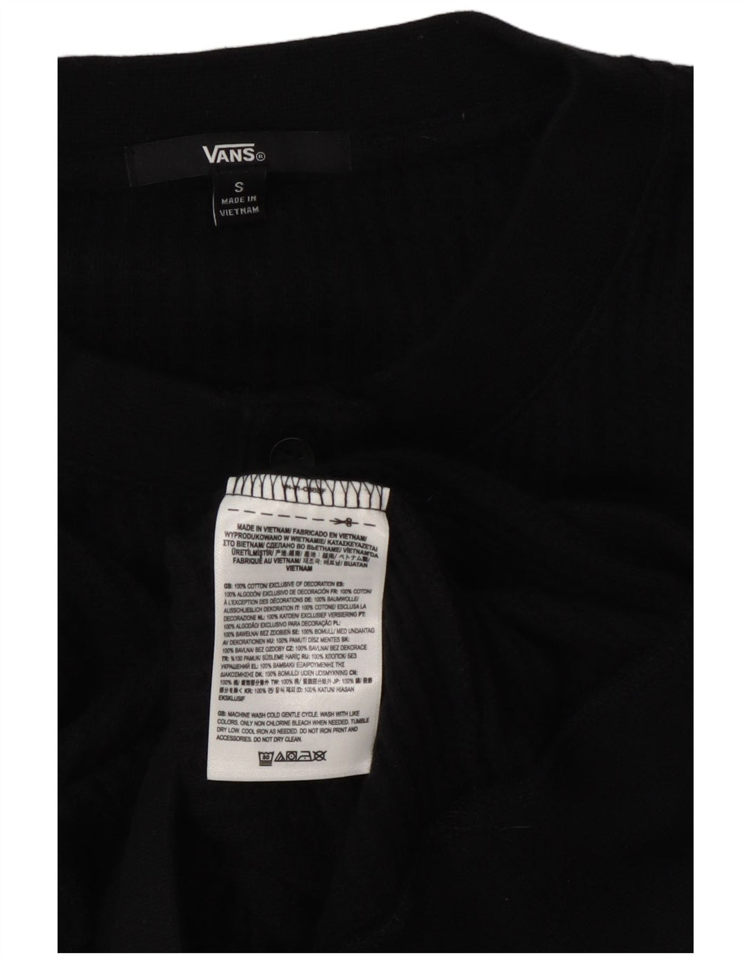 Felpa da donna Vans oversize con collo corto e bottoni, maglione UK 10, piccola, nera