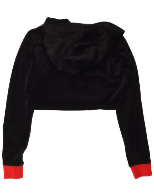 Felpa con cappuccio grafica corta da donna Fila UK 10 Small Black Colourblock