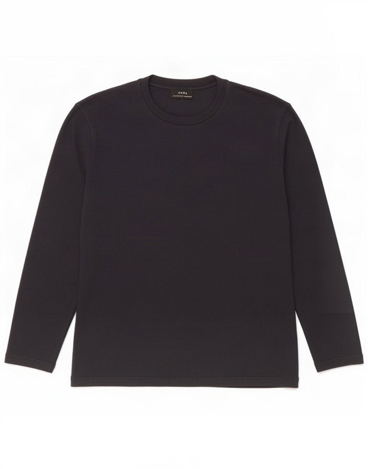 Top Zara da uomo a maniche lunghe in cotone blu navy medio