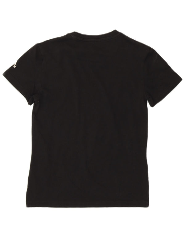 T-shirt grafica da donna ADIDAS Top UK 8/10 piccola in cotone nero