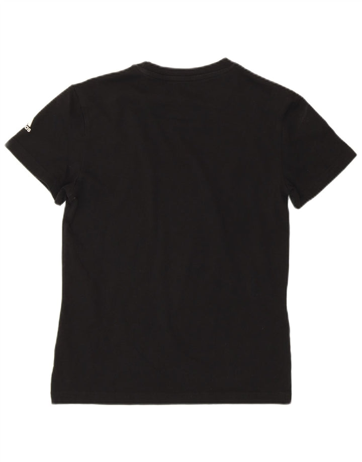 T-shirt grafica da donna ADIDAS Top UK 8/10 piccola in cotone nero