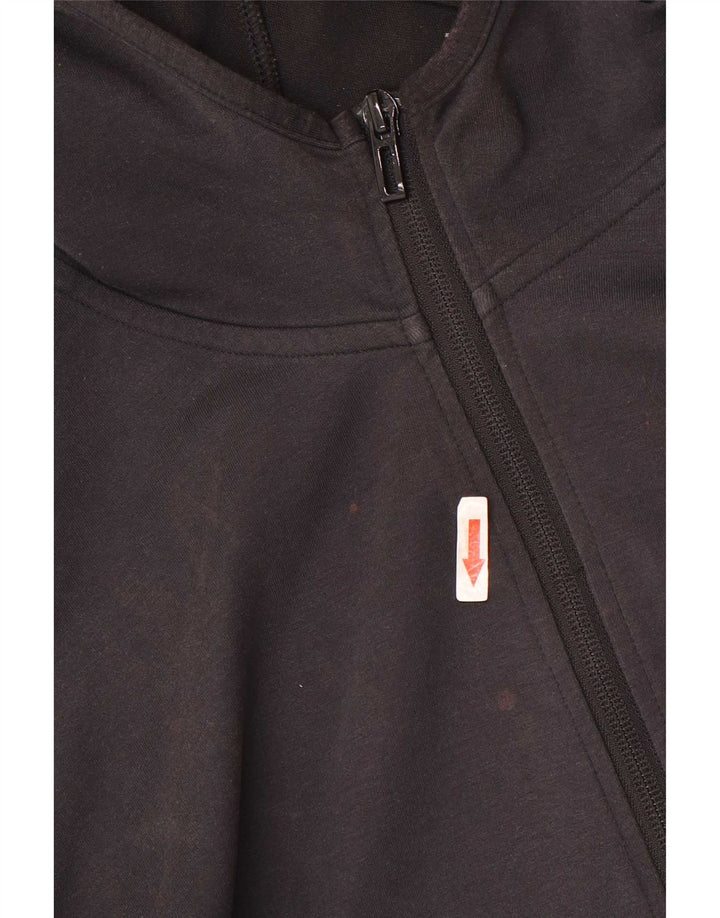 Maglione con cappuccio e zip Adidas da uomo in cotone nero medio