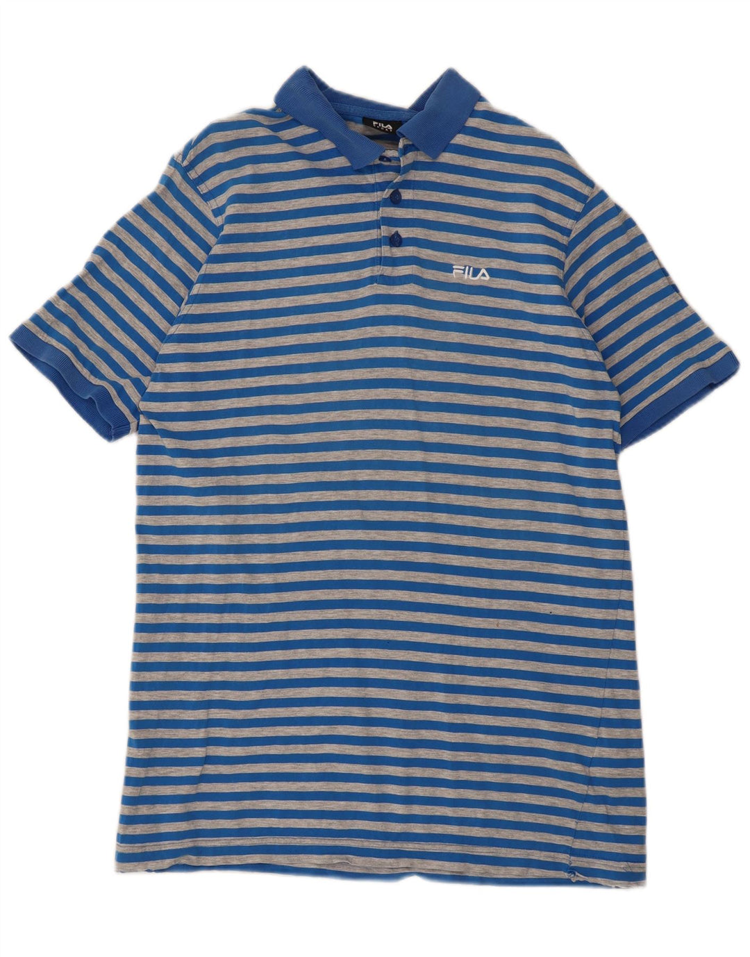 Polo da uomo Fila in cotone a righe grandi blu