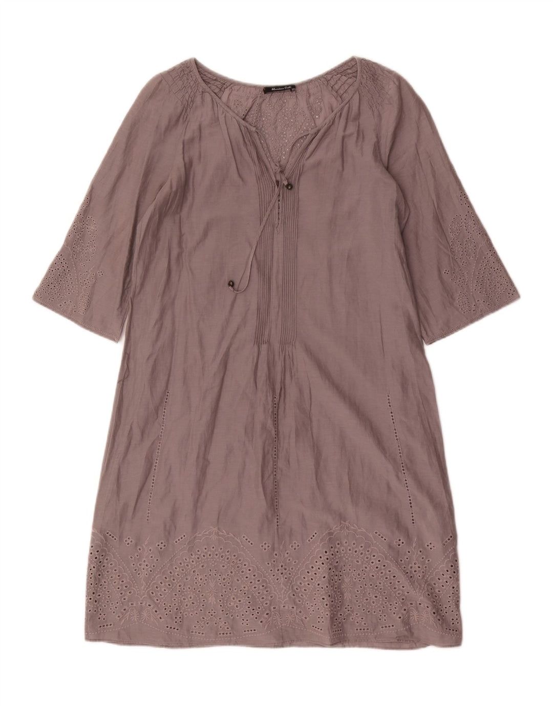 Abito a trapezio oversize da donna Massimo Dutti EU 36 XS Cotone floreale grigio