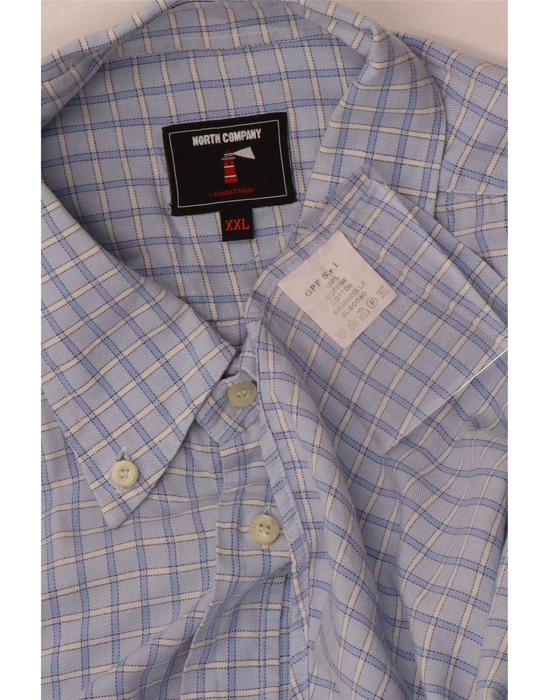 Camicia vintage da uomo 2XL in cotone a quadri blu