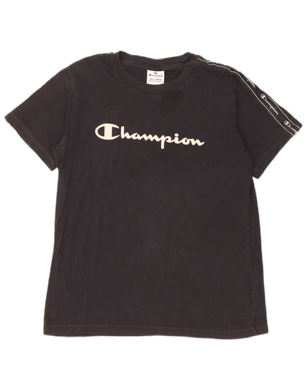 T-shirt grafica per ragazze Champion Top 15-16 anni 2XL cotone nero