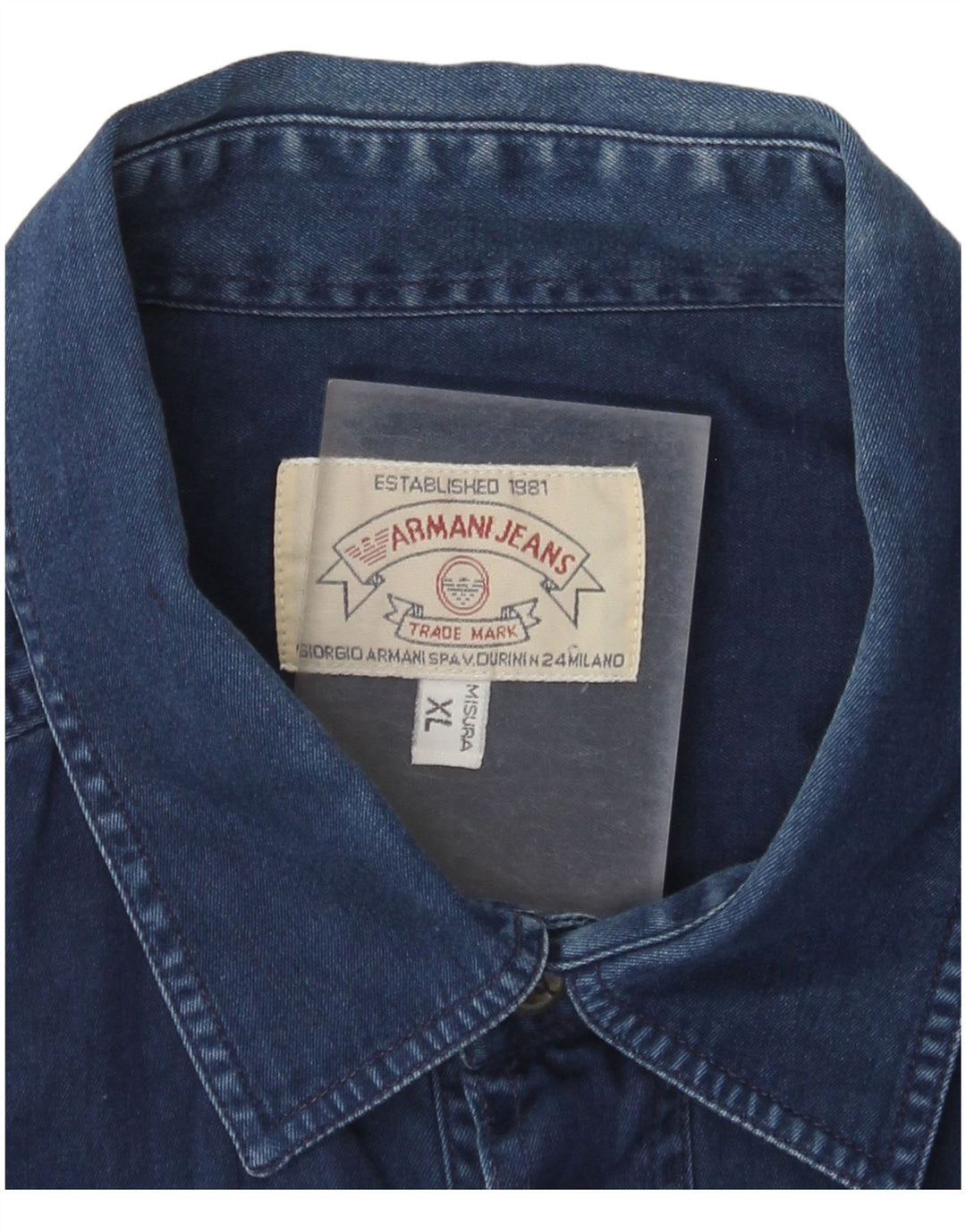 Camicia di jeans da uomo Armani Jeans XL blu navy