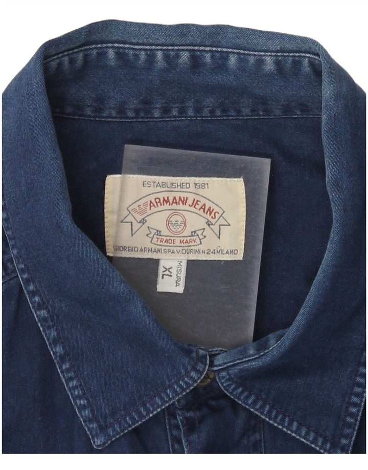 Camicia di jeans da uomo Armani Jeans XL blu navy