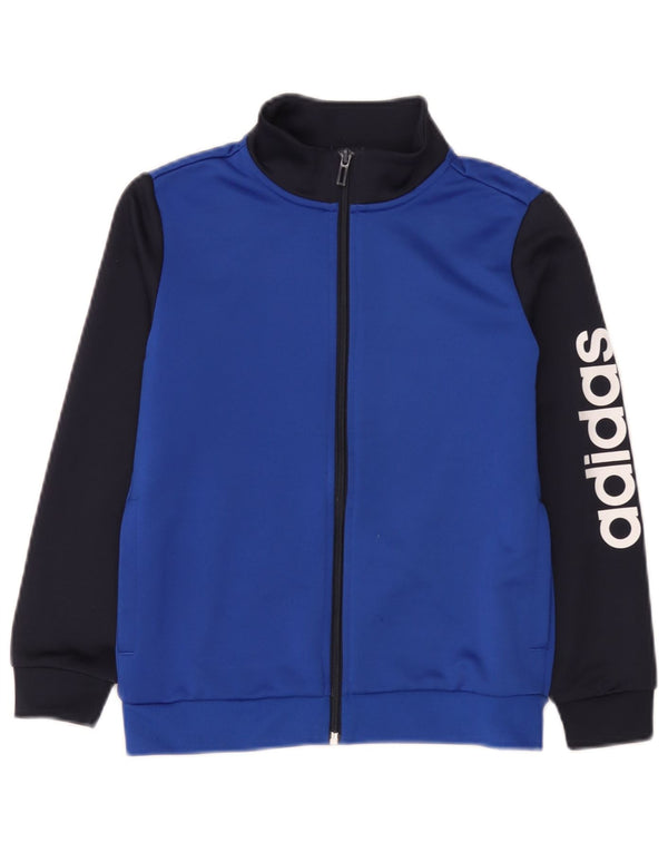 Giacca da ginnastica grafica da ragazzo Adidas 9-10 anni Blu Colourblock