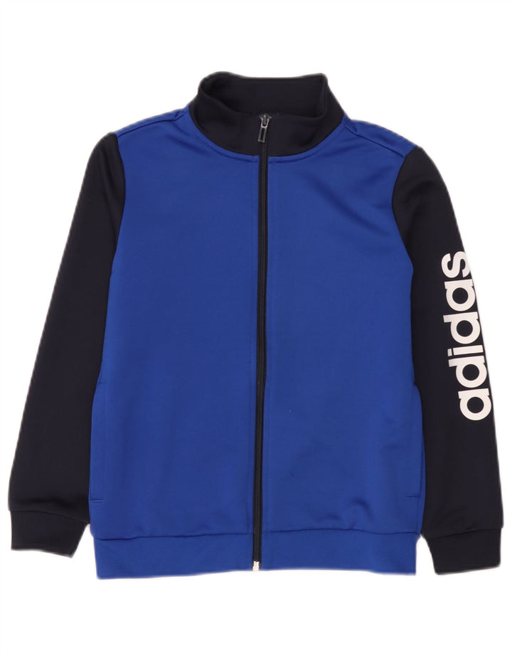 Giacca da ginnastica grafica da ragazzo Adidas 9-10 anni Blu Colourblock