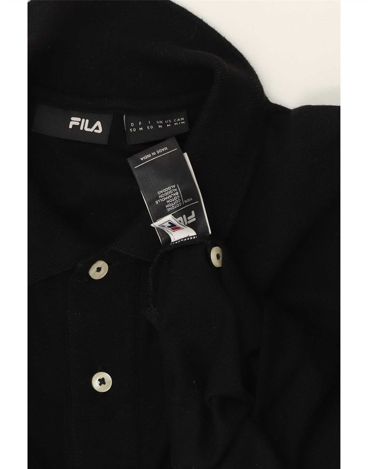 Polo da uomo Fila in cotone nero medio