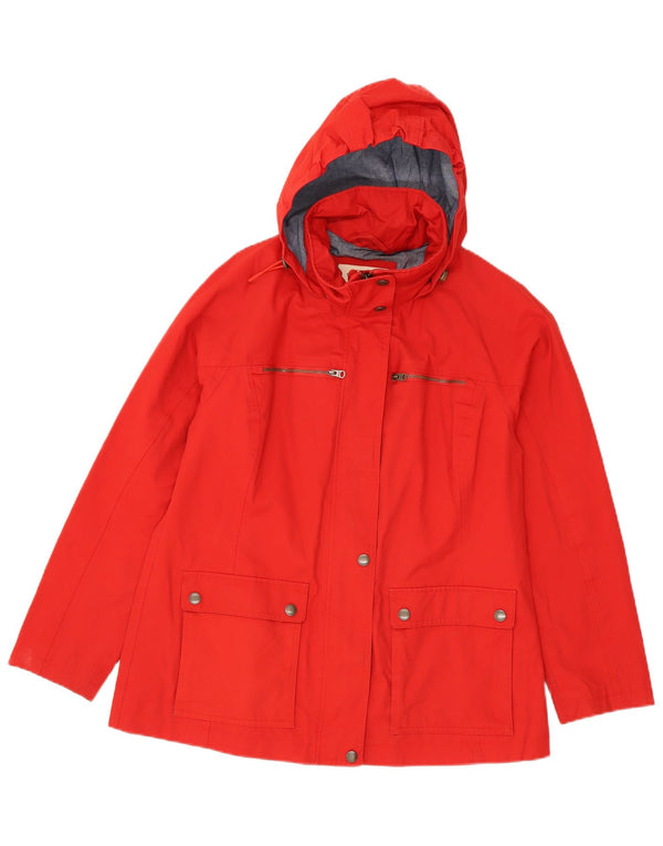 Giacca antipioggia con cappuccio da donna Fat Face UK 14 grande cotone rosso