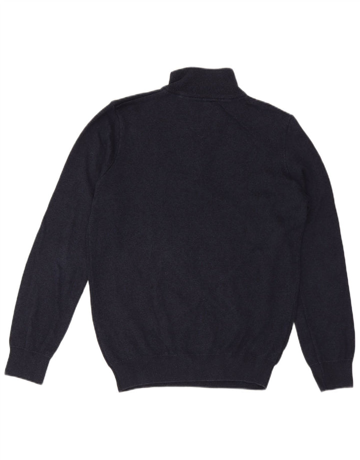 Maglione da uomo con zip e collo Superdry, grande, in cotone blu navy