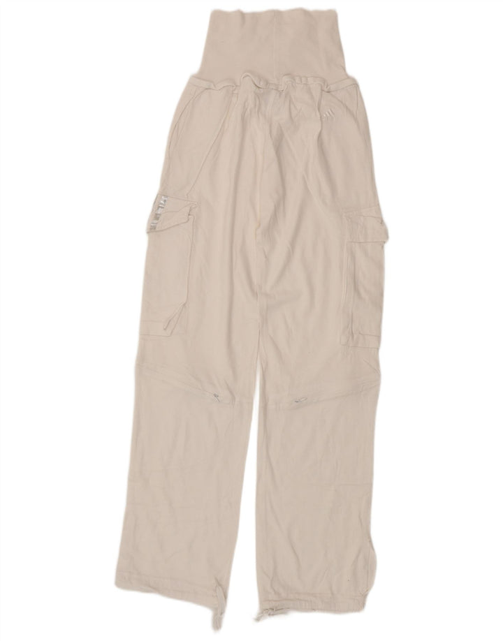 Pantaloni da tuta cargo da donna ADIDAS UK 8 piccoli in cotone bianco