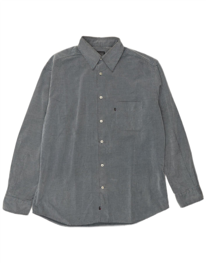 THINK PINK Camicia da uomo XL in cotone gessato blu