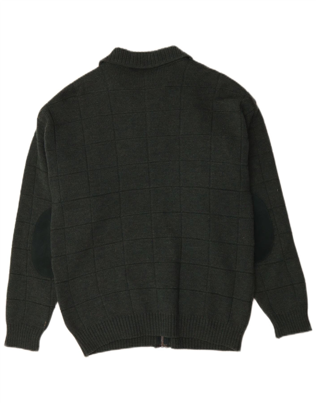 Marks & Spencer Maglione cardigan St. Michael da uomo in lana a quadri verdi piccoli