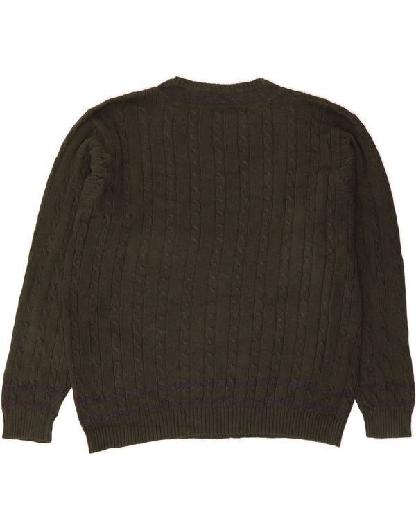 Maglione da uomo con scollo a V IZOD grande cotone verde