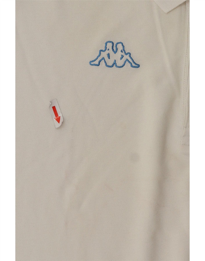 Polo Kappa Uomo Large Bianca In Cotone